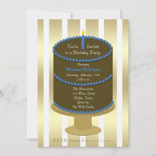 Invitation Gâteau de fête d'anniversaire adulte avec accent b