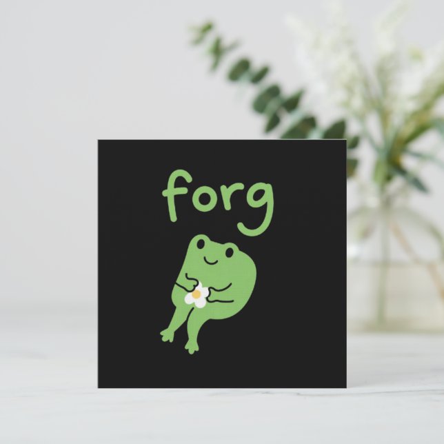 Invitation Gâteau de grenouille mignon Kawaii Meme Mignon est (Debout devant)