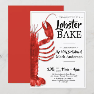 Invitation Gâteau de homard à thème 30e anniversaire Célébrat