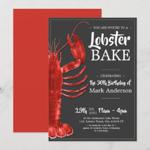 Invitation Gâteau de homard à thème 30e anniversaire Célébrat