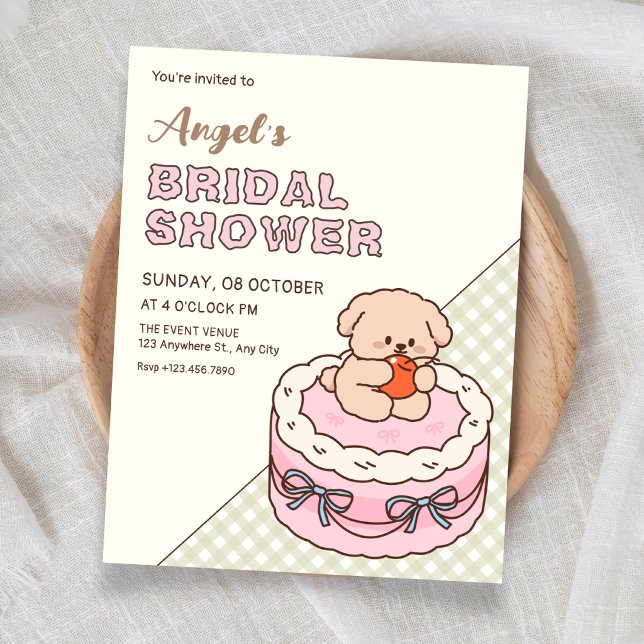Invitation Gâteau de mariage pour chiots mignons (Créateur téléchargé)