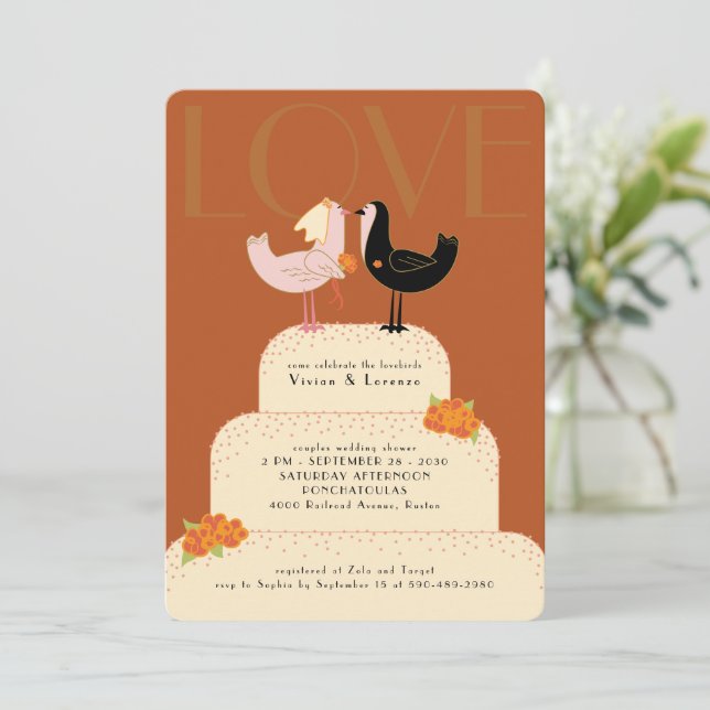 Invitation Gâteau de Mariage pour la Fête de Fiançailles de T (Debout devant)