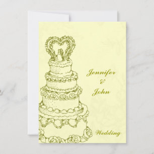Invitation Gâteau de mariage vintage