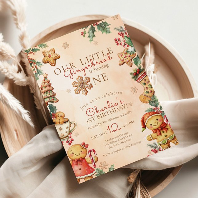 Invitation Gâteau de Noël pour Première Fête d'Anniversaire (Créateur téléchargé)