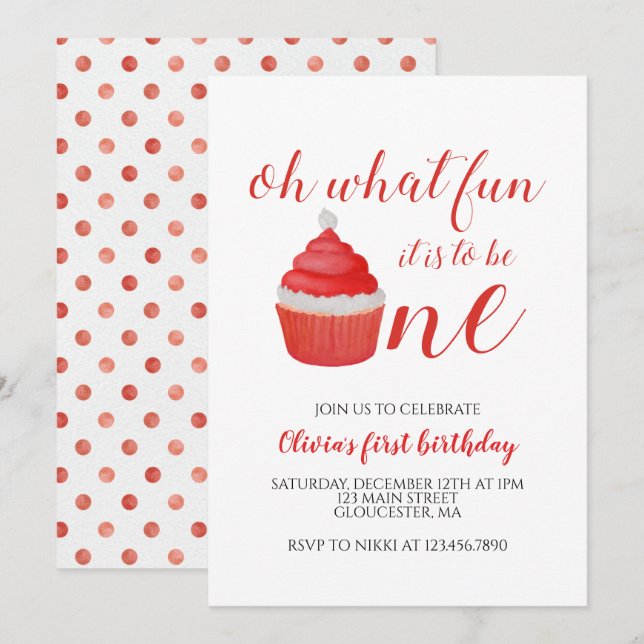 Invitation Gâteau de Noël Santa Incroyable Premier Anniversai (Devant / Derrière)