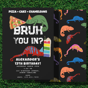 Invitation Gâteau de pizza pour l'anniversaire de Bruh Boy av