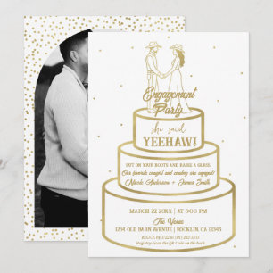 Invitation Gâteau d'engagement occidental Boots Love & Butter