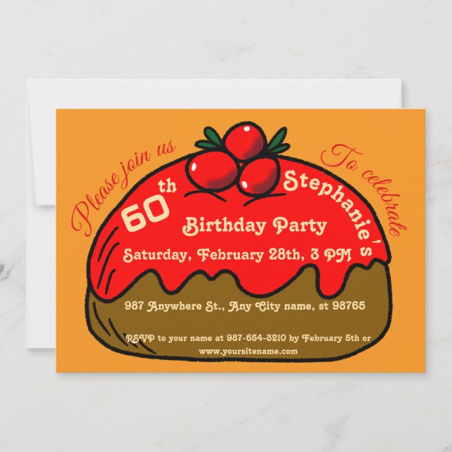 Invitation Gâteau Dessert Donut Choco Fête d'Anniversaire 60  (Devant)
