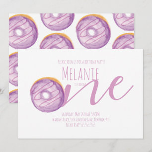 Invitation Gâteau en aquarelle Première fête d'anniversaire D