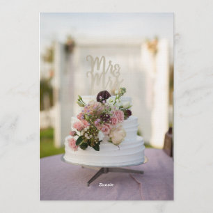 Invitation Gâteau étagé Chic Rustique avec décor de mariage M