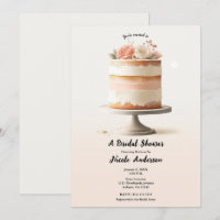 Gâteau Floral Élégant Rose Pêche pour Baby Shower 
