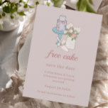 Invitation Gâteau gratuit Funny Dusty rose<br><div class="desc">Avec une belle fleur illustrée à la main,  pot Mason et gâteau d'anniversaire ces invitations sont une façon amusante de sauver la date pour vos célébrations mariages.</div>