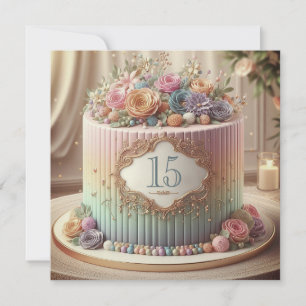 INVITATION GÂTEAU MARIAGE ANNIVERSAIRE COLORÉ ÉDITABLE