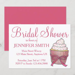 Invitation Gâteau Mariage de Fête des mariées de gâteau rose