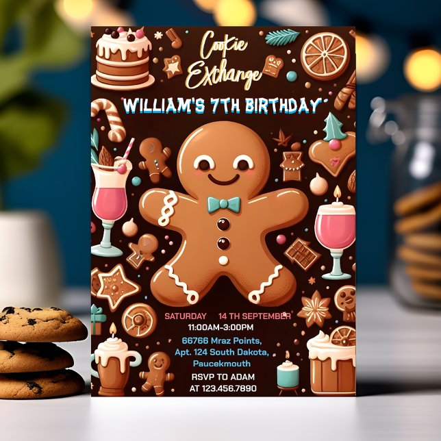 Invitation gâteau nourriture mignonne Enfants Cookie Exchange (Créateur téléchargé)