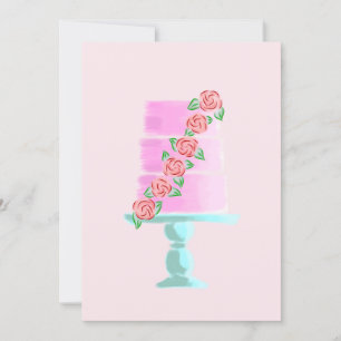 Invitation Gâteau rose à 3 étages