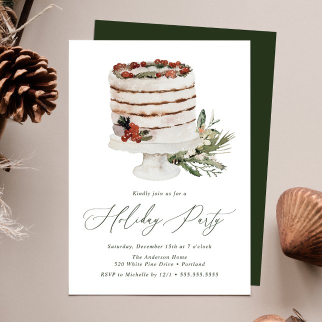 Invitation Gâteau rustique d'hiver Fête de vacances (Créateur téléchargé)