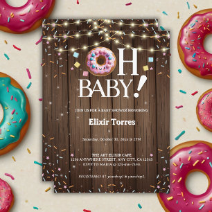 Invitation Gâteau Rustique Oh Bébé & Pépites Kawaii Baby Show