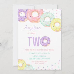 Invitation Gâteaux avec des paillettes colorés mignons pour l
