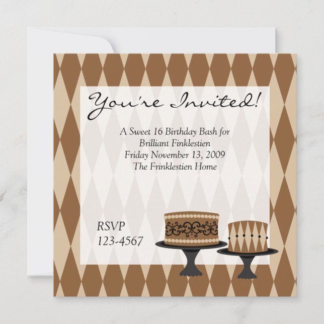 Invitation Gâteaux de Cocolate (Devant)