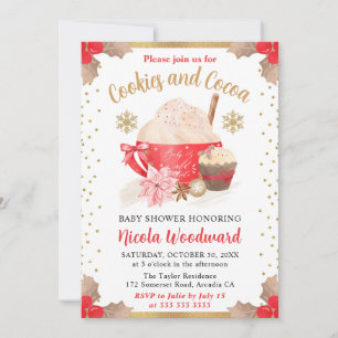 Invitation Gâteaux de l'hiver à l'aquarelle et Baby Shower au
