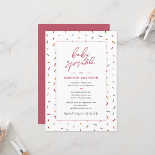 Invitation Gâteaux de Naissance Bébé Sprinkle Baby Shower