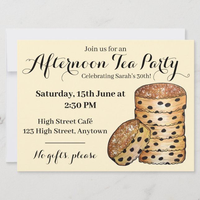 Invitation Gâteaux gallois Cakes gallois Thé de l'après-midi  (Devant)