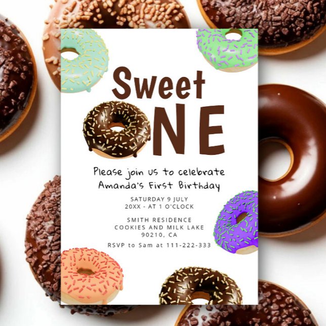 Invitation Gâteaux Sucrés Un 1er Anniversaire (Créateur téléchargé)