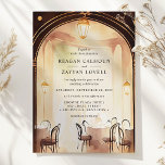 Invitation Gatsby 1920 Glamor Archway Watercolor Mariage<br><div class="desc">Évoquez l'esprit opulent de l'ère du Jazz avec notre Faire-part de mariage Gatsby Glamor Archway. Ce design capte l'attrait d'une époque révolue avec sa grande arcade et sa lumière en cascade, invitant les invités à une célébration de l'amour aussi intemporelle que le glamour Gatsby lui-même. Les tons chauds de l'aquarelle...</div>