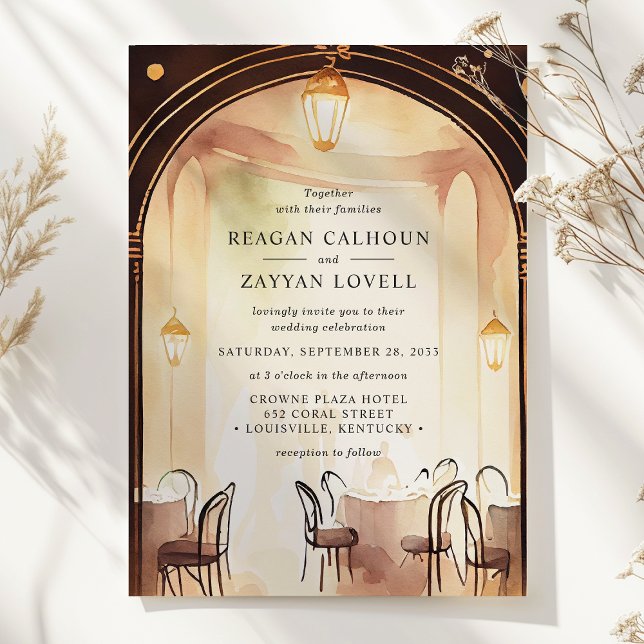 Invitation Gatsby 1920 Glamor Archway Watercolor Mariage (Créateur téléchargé)