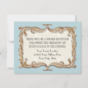 Invitation Gatsby Art Déco Nouveau dentelle Faux Gold Tulip