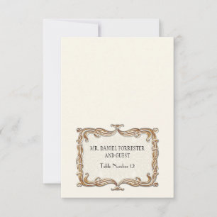 Invitation Gatsby Art Déco Nouveau dentelle Faux Gold Tulip