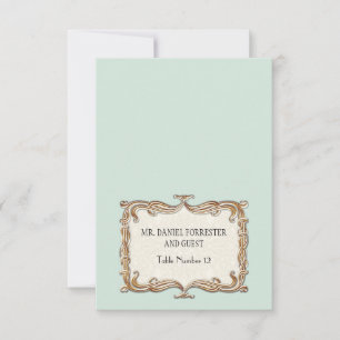 Invitation Gatsby Art Déco Nouveau dentelle Faux Gold Tulip