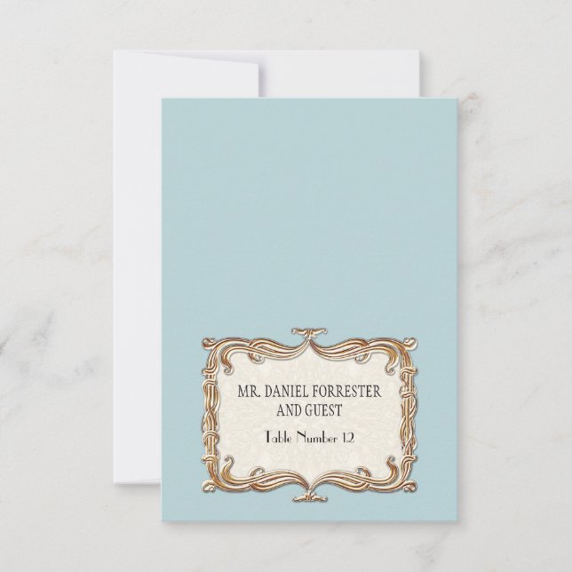 Invitation Gatsby Art Déco Nouveau dentelle Faux Gold Tulip (Devant)