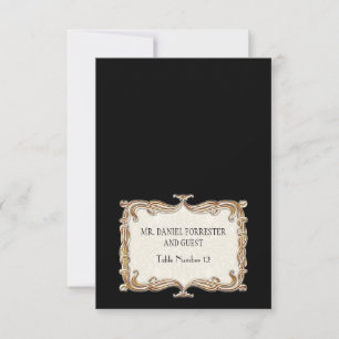 Invitation Gatsby Art Déco Nouveau dentelle Faux Gold Tulip