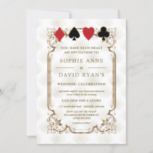 Invitation Gatsby Art Déco Or Casino Vegas Poker Mariage