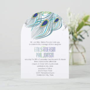 Invitation Gatsby Bohème Vintage Paon Amoureux des Années 20
