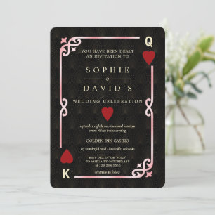 Invitation Gatsby Casino Las Vegas Pink Black Poker Mariage
