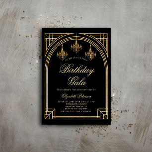 Invitation Gatsby Deco Roaring 20s Chandeliers Arch Anniversa