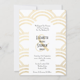 Invitation Gatsby Elegant Arch Art déco années 1920 Blanc & O