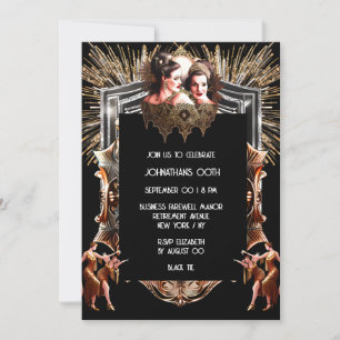 Invitation Gatsby feux d'artifice Flampes filles célébration