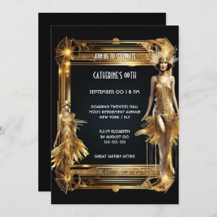 Invitation Gatsby les années 1920 thème flapper filles annive