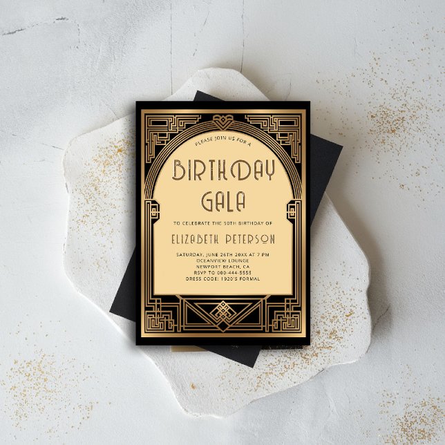 Invitation Gatsby Party Roaring 20s Arch Art Déco Anniversair (gatsby party invitation roaring 1920 twenties prohibition art deco nouveau frame arch business event)