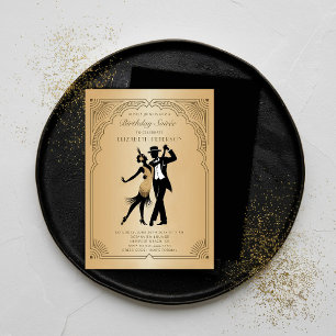 Invitation Gatsby Roaring 1920 Déco Flapper Or Anniversaire