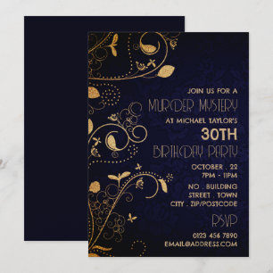 Invitation Gatsby Style, Meurtre Mystère fête d'anniversaire