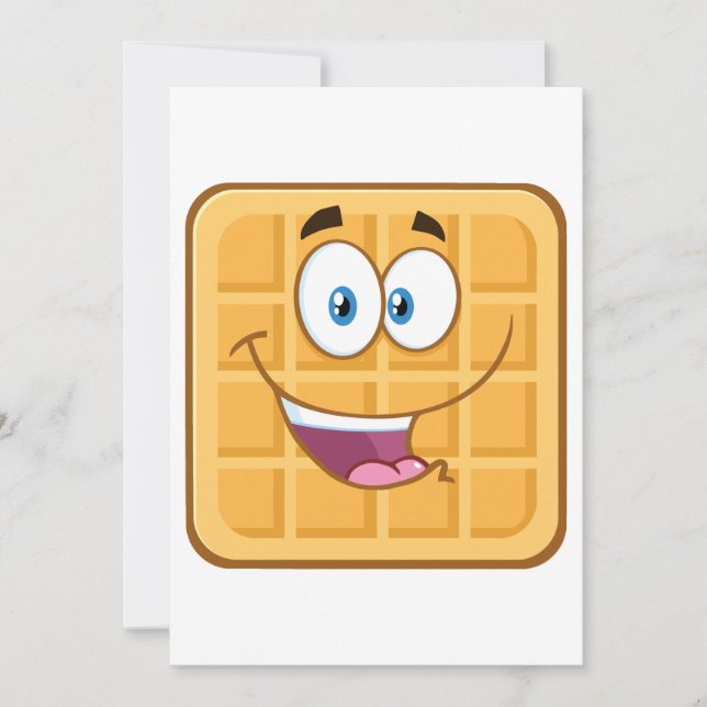 Invitation Gaufre joyeuse Kawaii Nourriture petit-déjeuner so (Devant)