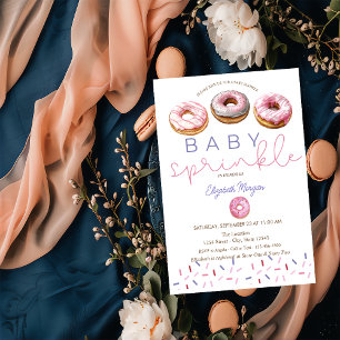 Invitation Gaufrettes Bébé Rose Aquarelle Baby Shower