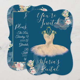 Invitation Gauzy Rose Gold Ballerina Dress Floral Parfum