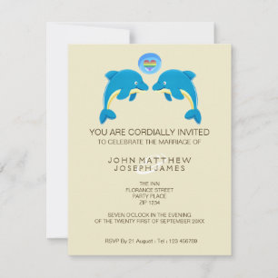 Invitation Gay Dolphin Love Heart Bubble Soirée Réception