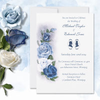 Gay Grooms Regency Roses bleus